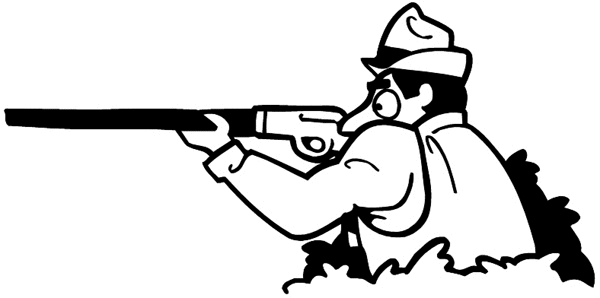Hunter aiming rifle vinyl sticker. Customize on line. Hunting 054-0161